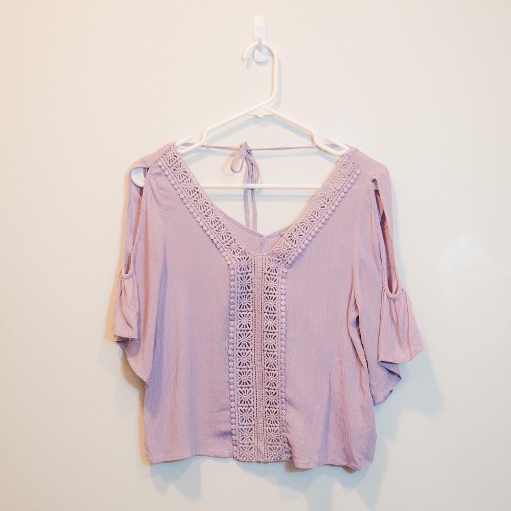 Charlotte Russe Purple Shoulderless Blouse